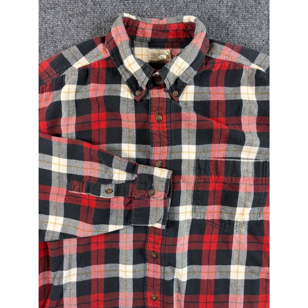 Vintage J Crew Oarsman Mens Plaid Flannel Button Down Shirt Size L Casual